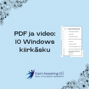Windows kiirkäsud, PDF ja video