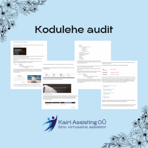 Kodulehe audit koos 1:1 Zoom tagasisidega