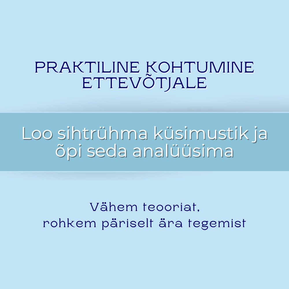 Praktiline kohtumine sihtrühma küsimustik ja analüüs